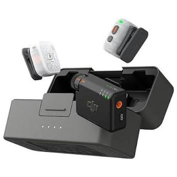  مايكروفون لاسلكي دي جي اي  - تسجيل عائم 32 بت وعزل بالذكاء الاصطناعي وبطارية 40 ساعة - DJI-MIC-MINI-2S-2TX-1RX - أسود 