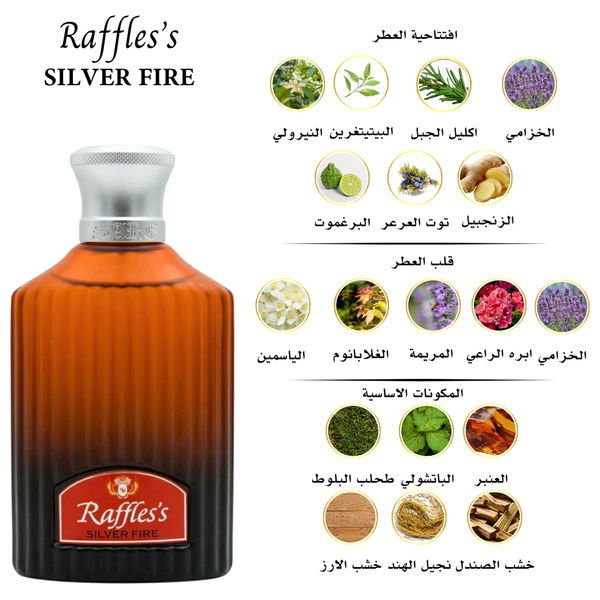  Raffles Silver Fire By Sare agha For Men - Eau de Parfum, 100 ml 