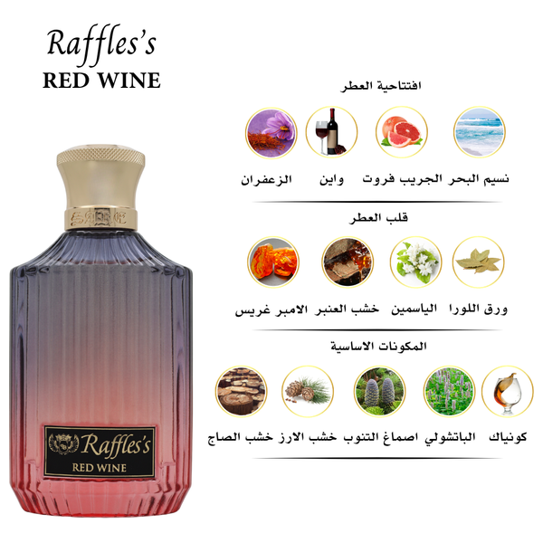  Raffles Red Wine By Sare For Men - Eau de Parfum, 100ml 