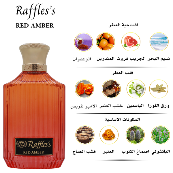  Raffles Red Amber By Sare For Men - Eau de Parfum, 100ml 