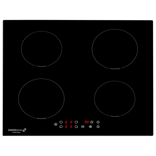  Swiss Mark SMB-1001C - Electric Stove - 60 cm - 4 Burners - Black Glass 