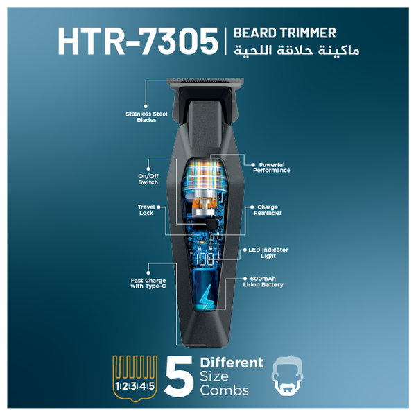  Newal HTR-7305 - Beard Trimmer - Black 