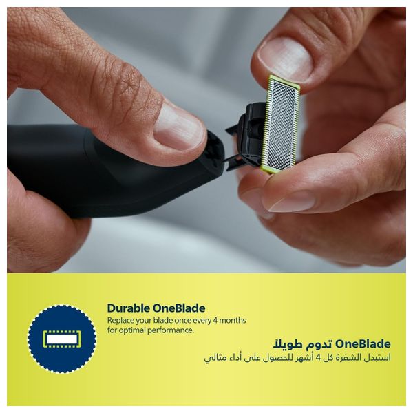 Philips QP6530/23 - OneBlade Pro Wet & Dry Trim, edge and shave any length of hair - Black