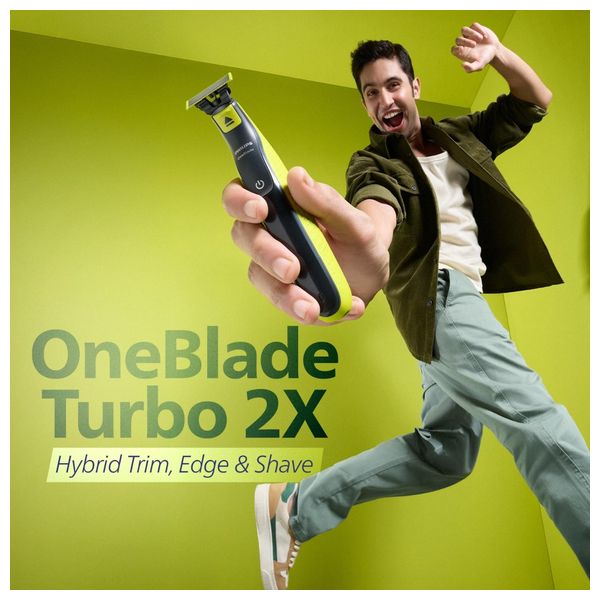 ماكنة حلاقة فيليبس - QP2724/10 - OneBlade - لجميع أنواع البشرة - للاستخدام الجاف والرطب - أخضر