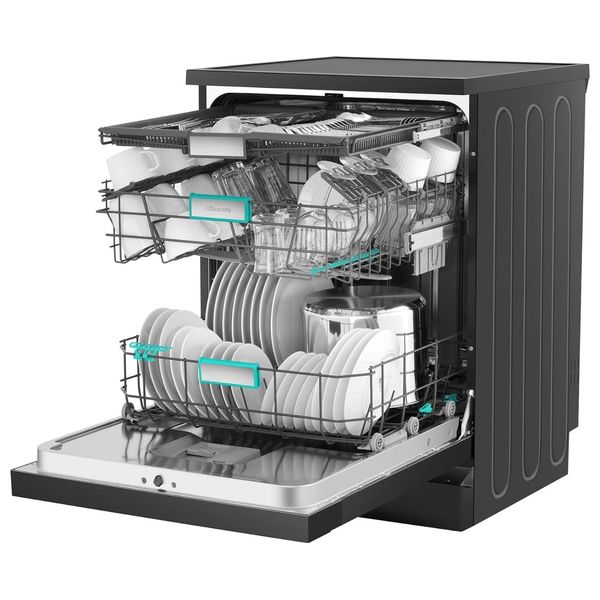  هايسنس HS673C90BME غسالة صحون - 16 سيت - أسود 