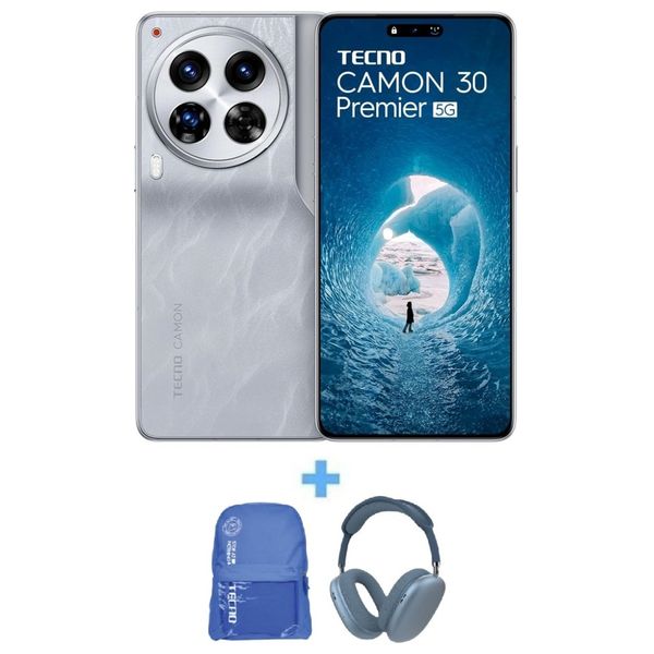 تيكنو Camon 30 Premier 5G - دبل سيم - 512/12 كيكابايت + سماعة بلوتوث حول الاذن + حقيبة