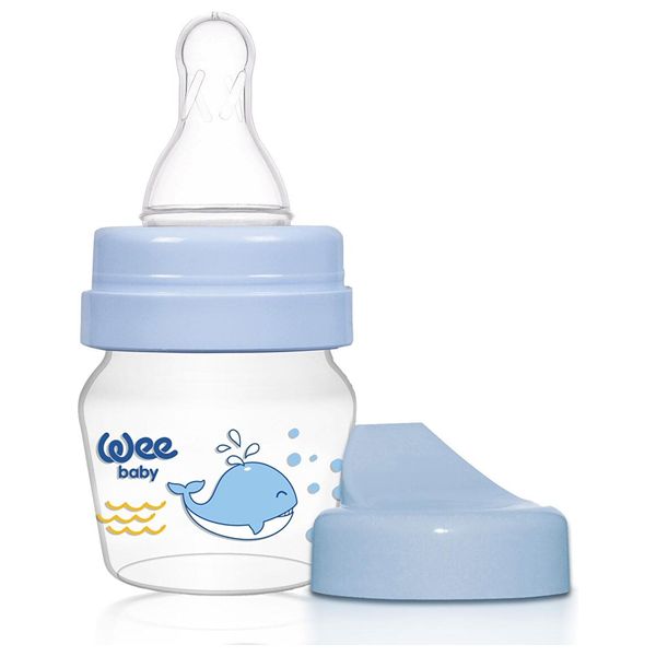  طقم كوب تدريب Mini للأطفال 0-6 أشهر من وي بيبي - بسعة 30 مل - قابل للتحويل بين الزجاجة والكوب - ازرق 