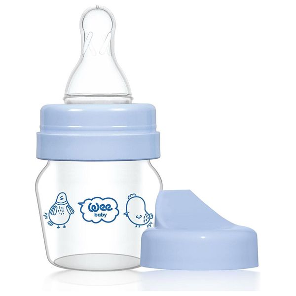  طقم كوب تدريب Mini زجاجي  للأطفال 0–6 أشهر من وي بيبي - بسعة 30 مل - مثالي للرضع - ازرق 
