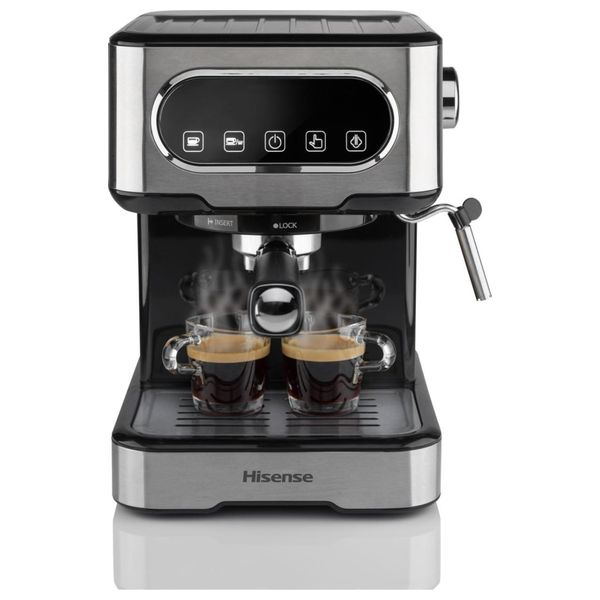  ماكنة تحضير القهوة هايسنس - ضغط مضخة 15 بار - خزان ماء قابل للإزالة 1.5 لتر - HESCM15DBK - أسود 