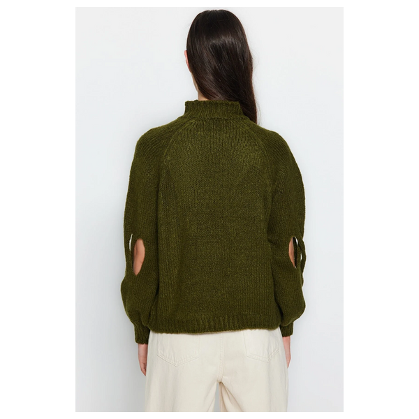 كنزة نسائي قبة عالية ترينديول ميلا - خاكي