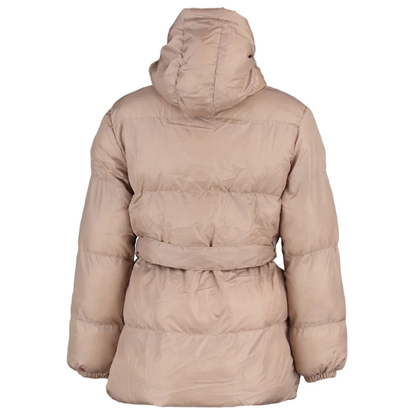 Trendyolmilla Women's Hooded Belted Water Repellent Puffer Coat - Pink