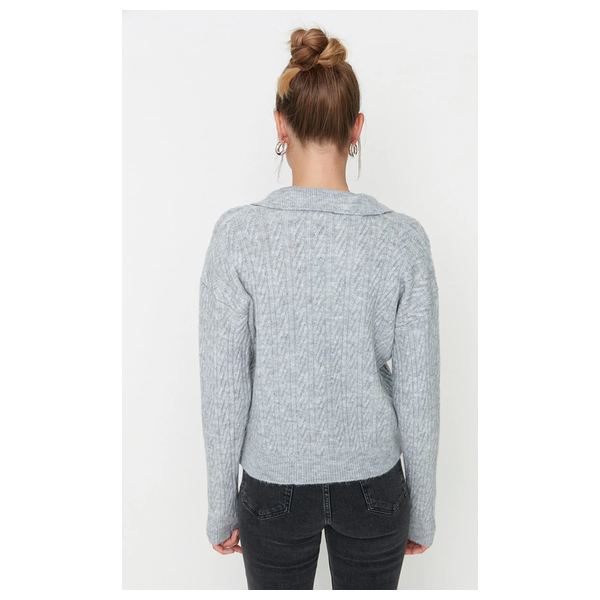 Trendyolmilla Women’s Wide Fit Soft Sweater - Gray