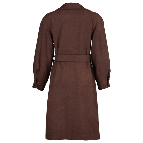 جاكيت نسائي ترينديول ميلا صوف وكشمير طويل - بني