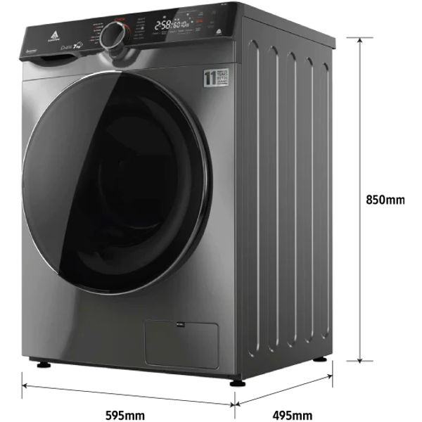 Alhafidh 7FLS81 - 7Kg - 1400RPM - Front Loading Washing Machine - Silver