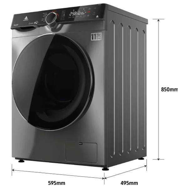 Alhafidh 7FLS81 - 7Kg - 1400RPM - Front Loading Washing Machine - Silver