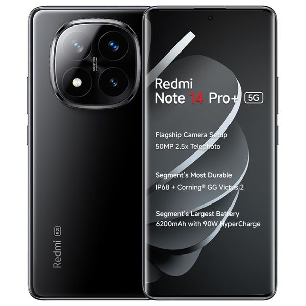 شاومي ريدمي نوت 14 برو بلس 5G - دبل سيم - 512/12 كيكابايت - 6.67 انج 120 هيرتز اموليد - سنابدراكون 7 اس جيل رابع - بحجم بطارية 5110 ميلي امبير بالساعة