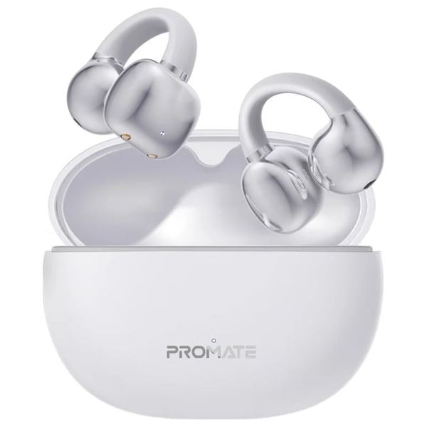  Promate AirClip - Bluetooth Headphone In Ear - Up To 6 Hours - Bluetooth 5.4 - White 