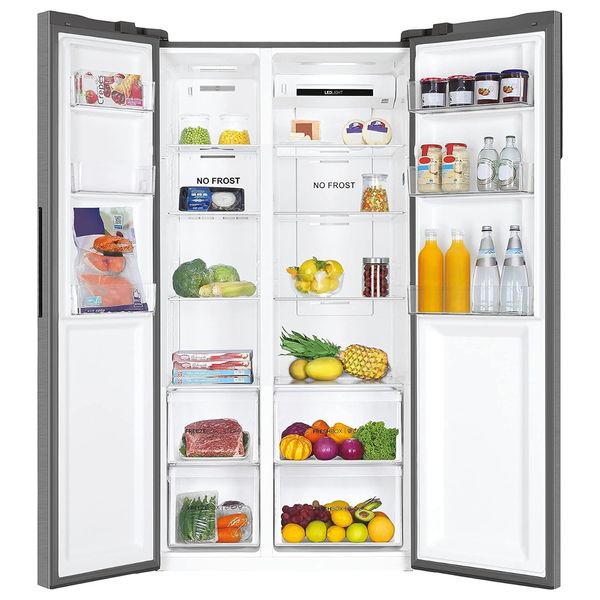 Haier HSR3918FNPG - 20ft - Side By Side Refrigerator - Silver