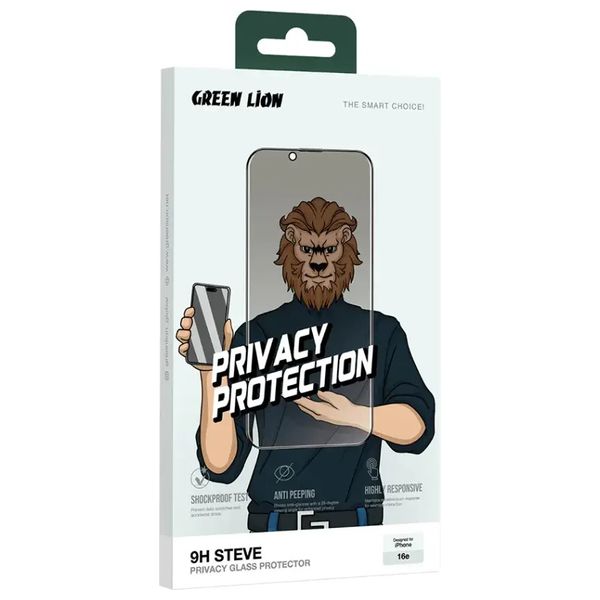 GREEN LION Privacy Screen Protector for iPhone 16e  - Black