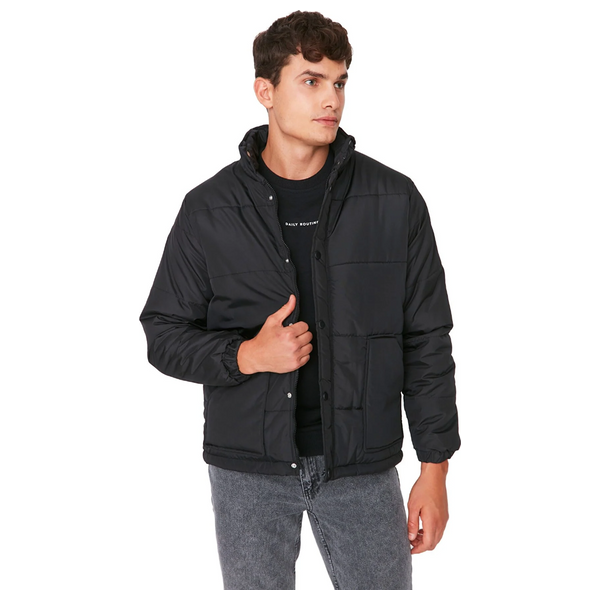 Trendyol Man Men's Regular Fit Inflatable Winter Coat - Black