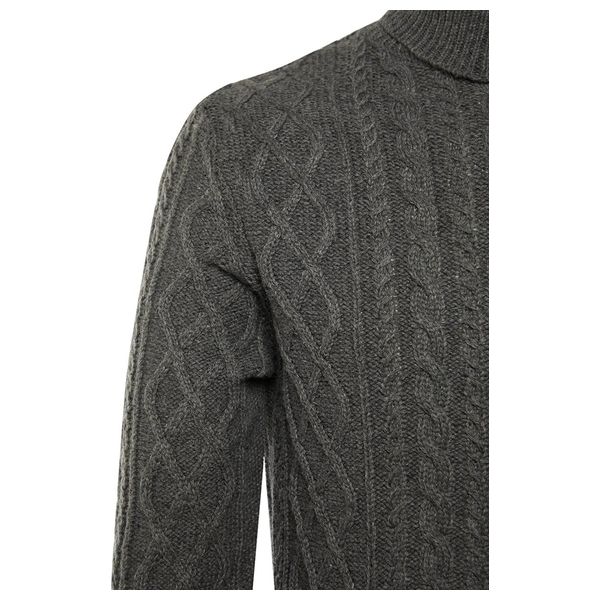 سترة للرجال ترينديول مان بياقة دائرية - رمادي