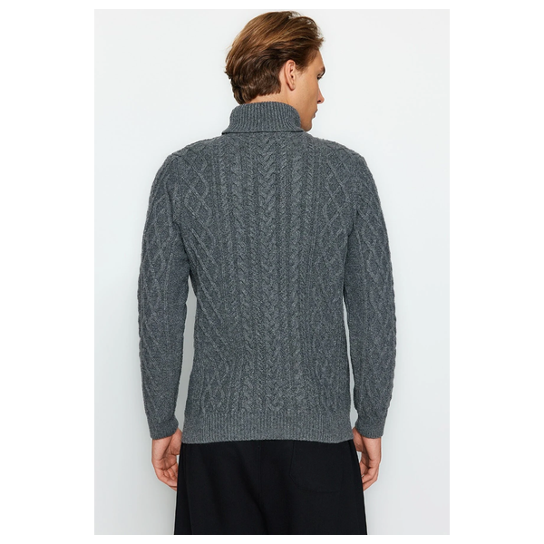 سترة للرجال ترينديول مان بياقة دائرية - رمادي