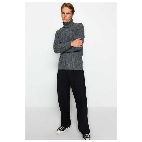 سترة للرجال ترينديول مان بياقة دائرية - رمادي