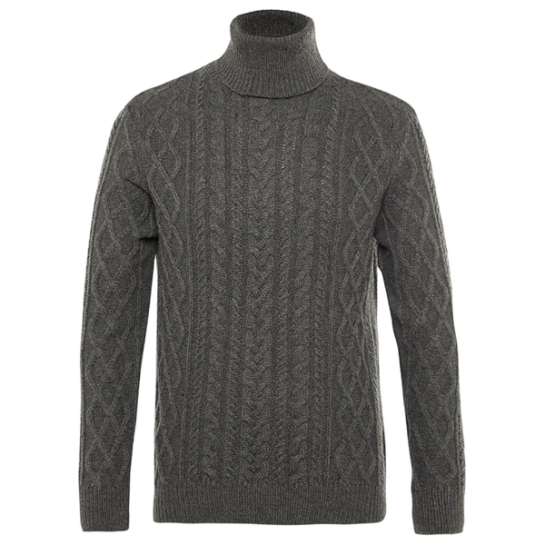 سترة للرجال ترينديول مان بياقة دائرية - رمادي