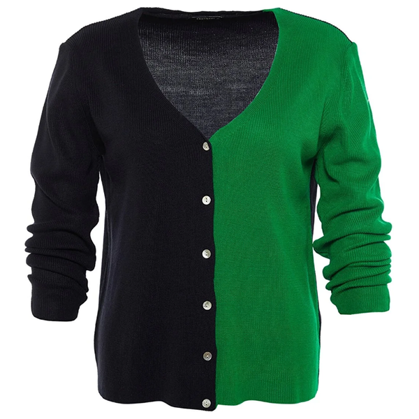 Trendyol Curve Color Blocked Knitwear Cardigan - Navy Blue