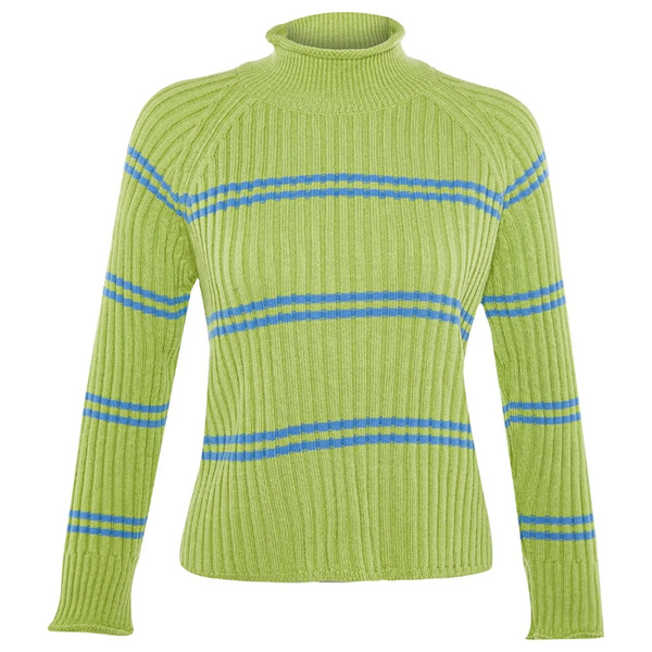  ترينديول ميلا سترة مخططة بياقة واقفة - اخضر 