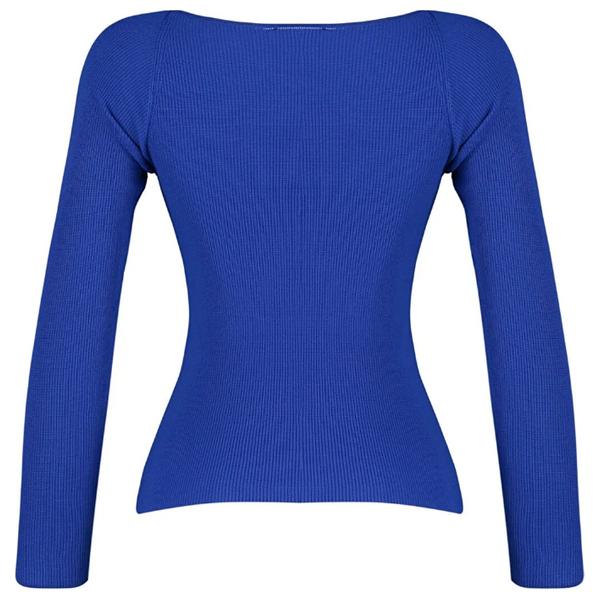 Trendyolmilla Heart Collar Knitwear Sweater - Blue