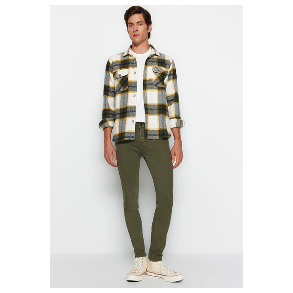 ترينديول مان بنطلون جينز رجالي مصنوع من القماش المرن - خاكي