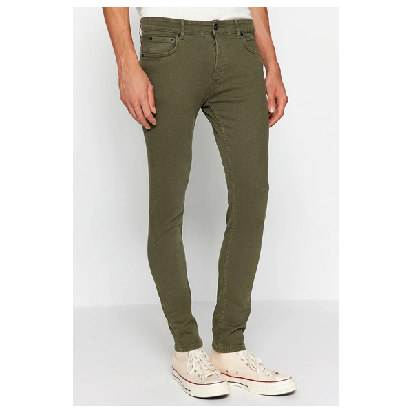 ترينديول مان بنطلون جينز رجالي مصنوع من القماش المرن - خاكي