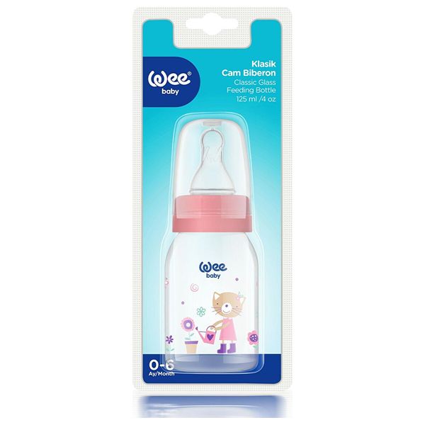 زجاجة الرضاعة الزجاجية من وي بيبي - 125مل