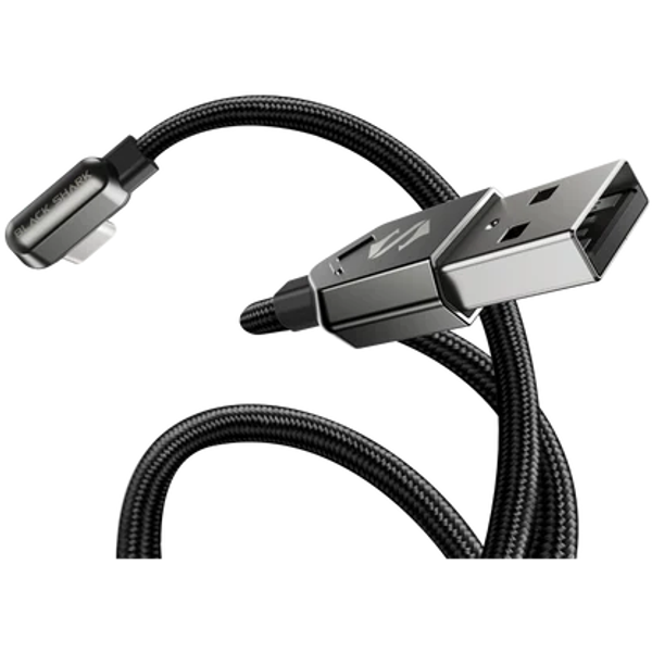 Black Shark Right-Angle - USB-C Cable - 1.8 m - Gray