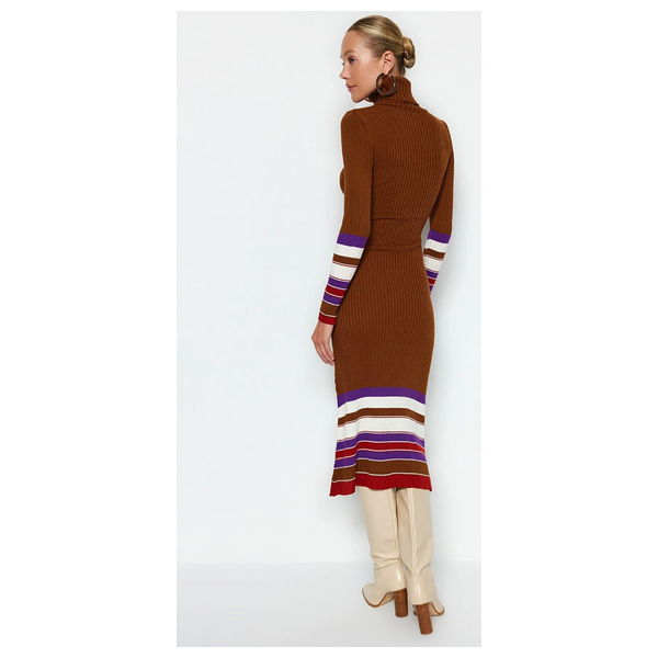 فستان نسائي ترينديول ميلا قصة طويلة - بني