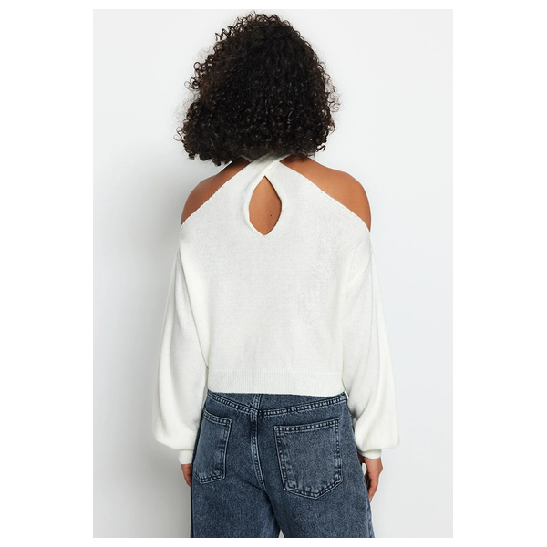 بلوزة نسائية قصة مفتوحة ترينديول ميلا - ابيض