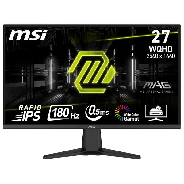 MSI 27-Inch MAG 275QF - Flat Monitor - 180 Hz - 0.5ms GtG, Min Response Time - WQHD