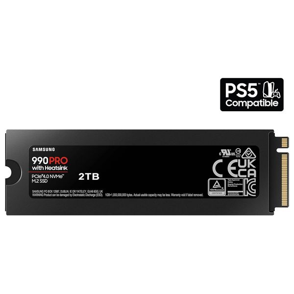  Samsung 990 Pro - 2TB - NVMe PCIe Internal SSD Hard Drive With Heatsink - Black 