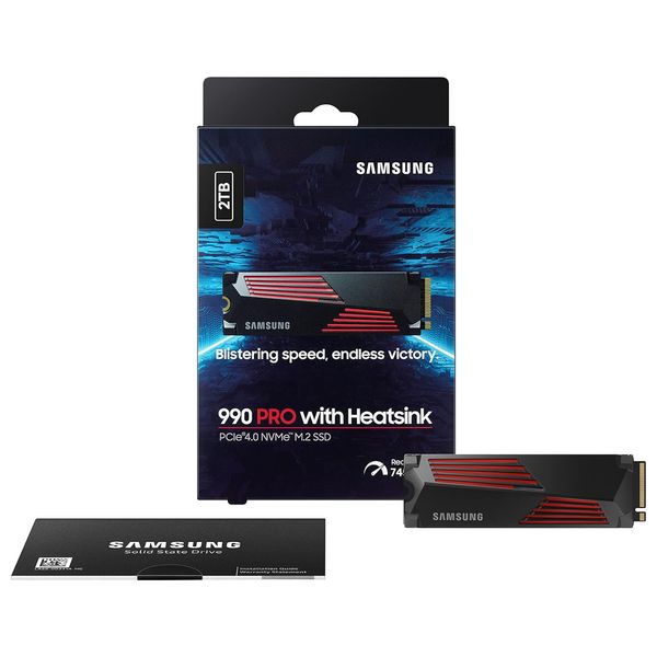  Samsung 990 Pro - 2TB - NVMe PCIe Internal SSD Hard Drive With Heatsink - Black 
