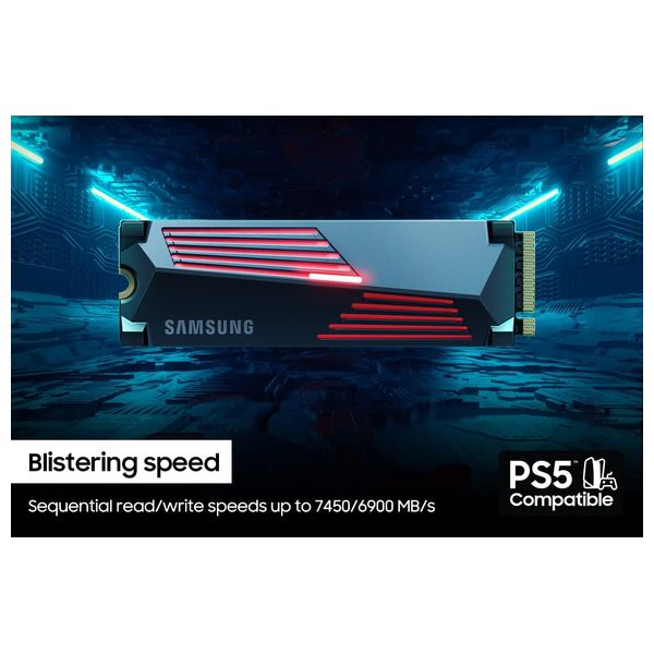 هارد داخلي NVMe PCIe سامسونج اس اس دي مع مشتت حراري - 1 تيرابايت - 990 Pro - اسود