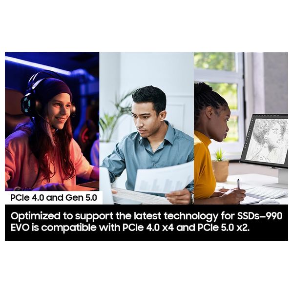  هارد داخلي NVMe PCIe سامسونج اس اس دي - 1 تيرابايت - 990EVO - اسود 