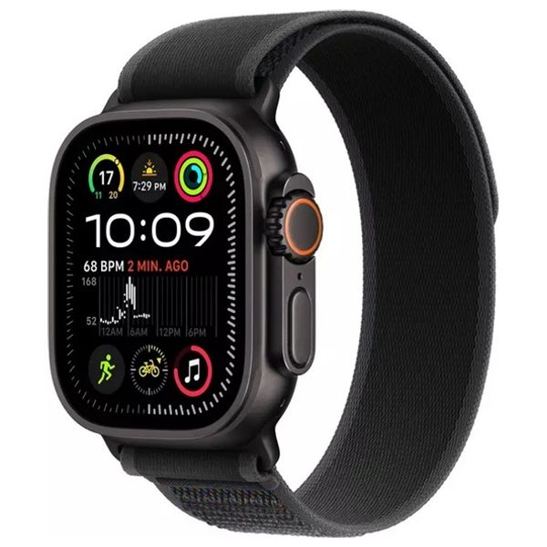 Apple Watch Ultra 2024 2 GPS + Cellular, - 49mm - M/L - Black Titanium Case with Black Trail Loop