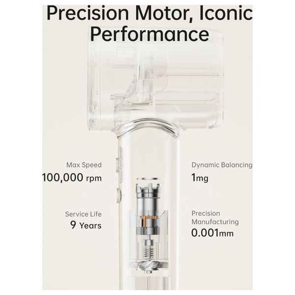 Laifen SE Lite - 1400W - Hair Dryer with Powerful Airflow and Precise Temperature Control - 2.5m - MilkTea + Hair Brush