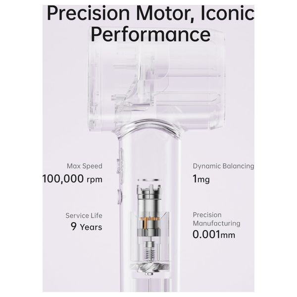 Laifen SE Lite - 1400W - Hair Dryer with Powerful Airflow and Precise Temperature Control - 2.5m - Purple + Hair Brush