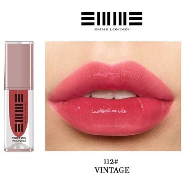  Emme London Power Stay Ink Lipstick - Long-Lasting Waterproof Formula, 112 VINTAGE 