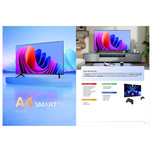  شاشة هايسنس 32-انج فئة A4N - سمارت - HD - LED - إصدار 2024 