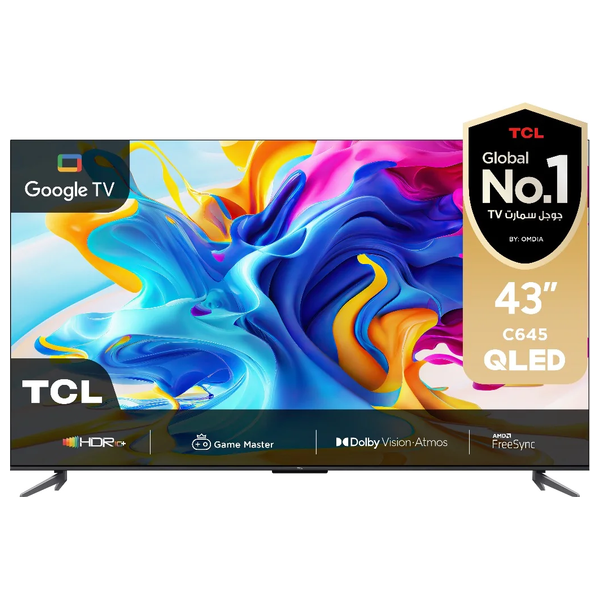 TCL 43C645 43'' 4K QLED TV with Google TV and Game Master