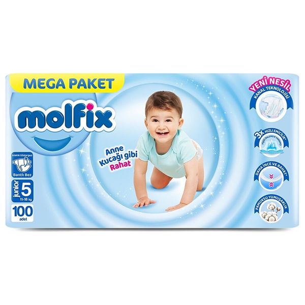  Molfix Mega Pack for Babies - Size 5 - Large Pack 100 