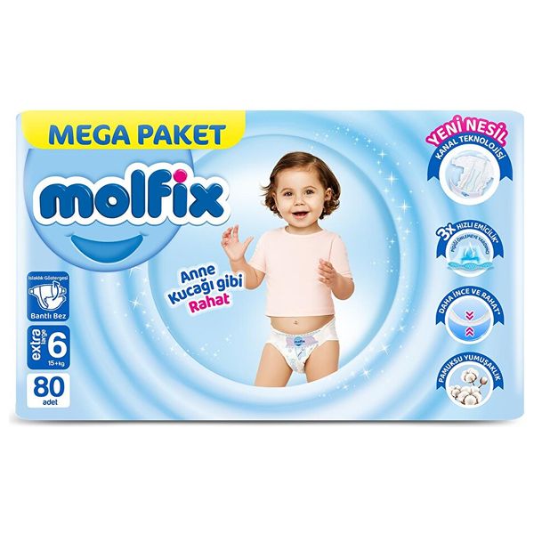  Molfix Mega Pack for Bigger Babies – Size 6 - Large Pack 80 